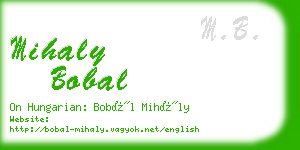 mihaly bobal business card